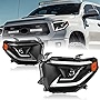 MOSTPLUS Full LED Headlight Assembly Compatible with 2014-2021 Toyota Tundra LED DRL Model with Black Housing , Black Lens（set of 2）