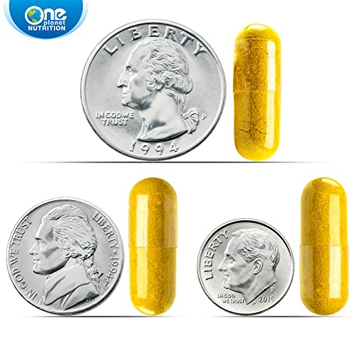 One Planet Nutrition Nano Curcumin Plus 500 Mg, Turmeric Curcumin Water Soluble Supplements, Nanoparticle-Encapsulated Curcumin, Better Absorption, Turmeric Capsules - 120 Veggie Capsules #TOP2