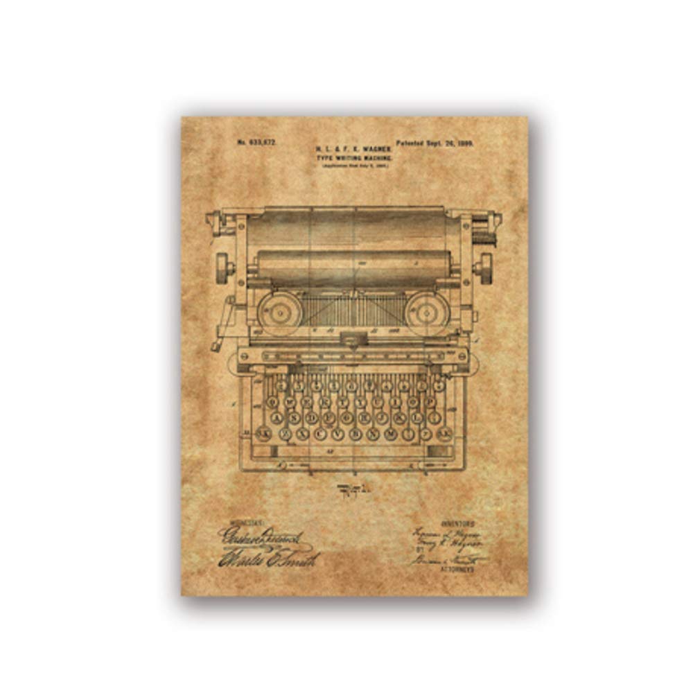 Toile artwork print office avec cadre 30x40 cm décoration vintage pour bureau de secrétaire