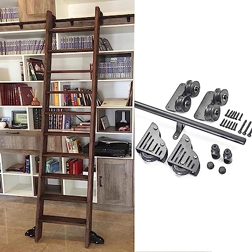 Rail mobile à tube rond en acier robuste pour échelle de bibliothèque 100 cm