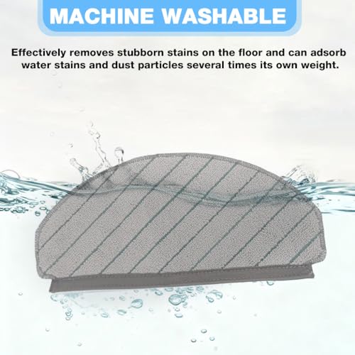 Image of HASTHIP 2Pcs Replenishment Kit, Microfiber Mop Cloths Replacement Parts for Ecovacs N20 Pro /N20 Robot Vacuum Cleaner for Hard Wood Floor Floor, Replacement Accessories Efficient Dust & Dirt Removal