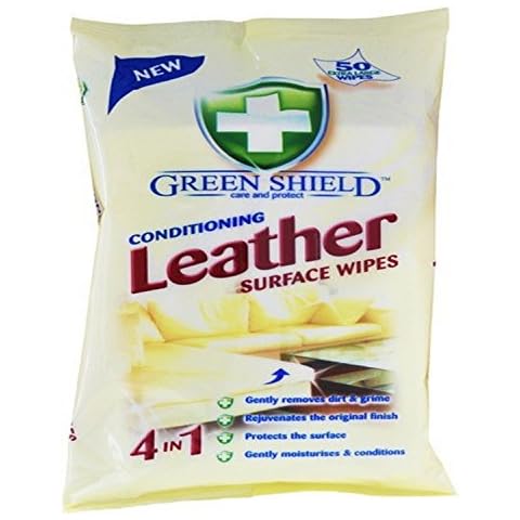 Green Shield Conditioning Leather Surface Wipes 50 Pack - Extra Large Wipes Cover