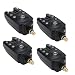 Lixada Fishing Bite Alarm 2 LEDs Carp Fishing Fish Indicator Water Resistant Adjustable Tone Volume Sound Alert for Fishing Rod (Pack of 4)