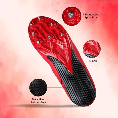 Image of NIVIA SPIRIT 2.0 Track & Field Shoes for Men | Athletic Track Shoes with Spikes | Perfect for Sprints, Long Jump, and Discus | Run Like a Star, Shine Like a Champion | Available in Dynamic Red & Royal Blue