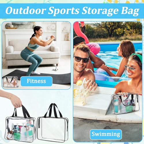 Molain 10 Pack Large Clear Makeup Bags with Zipper Handle, 12x9x4 Inch PVC Toiletry Travel Bag Waterproof Cosmetic Tote Pouch Transparent Storage Organizer for Women Men4