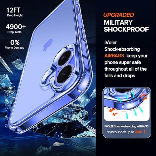 Image of Amozo for iPhone 16 Plus Back Case Cover |Ultra Hybrid Camera and Drop Protection Back Case Cover for iPhone 16 Plus - (Polycarbonate|Clear)
