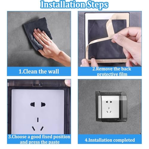Image of Waterproof Wall Switch Socket Cover | Splash Guard Box Cover | Wall Switch Faceplate Panel Protector |Transparent Safety Cover For Home & Office