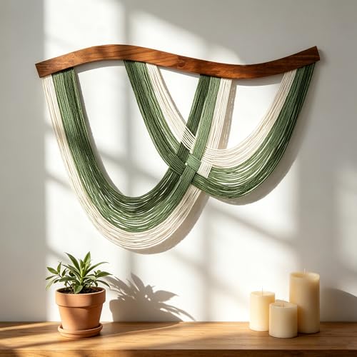 Starry Green Macrame Wall Hanging