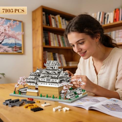 Reobrix Japanese Himeji Castle Building Block Sets for Adults 55017, 1:127 Japanese Architecture Model Large Landmark Building Set Home Office Decoration Gift for Adults (7105PCS) by Reobrix - Image 6