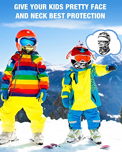 6 Piece Kids Balaclava Windproof Ski Mask Face Cover Unisex Kids Winter Hat Cycling Neck Warmer For Boys Girls (Cool Style) #TOP4
