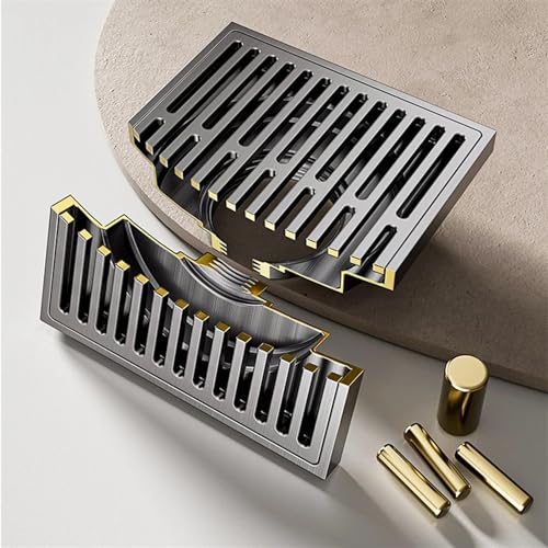 Drain de sol de salle de bains noir anti-odeur et grand débit