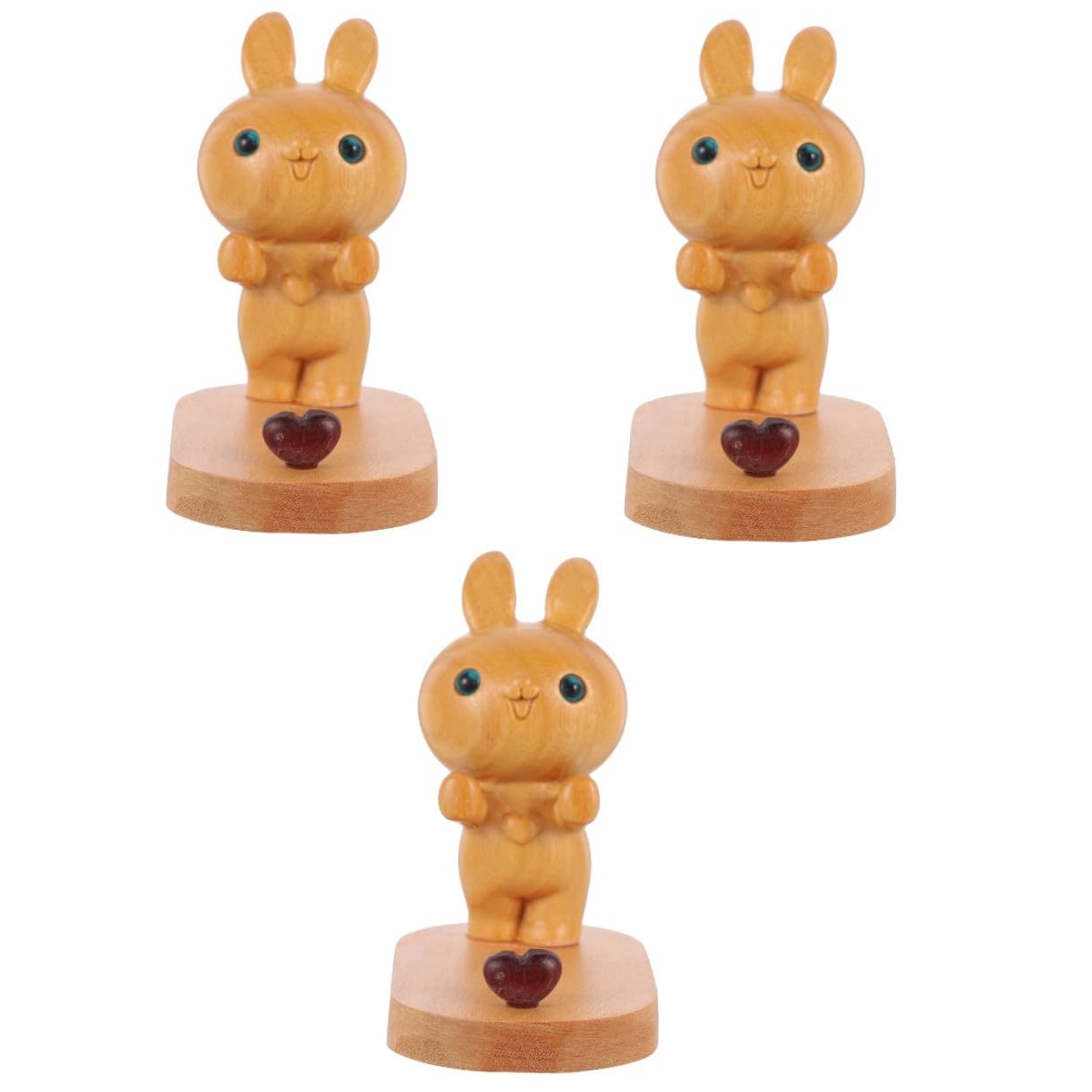 Gadpiparty 3pièces Support Téléphone Bois Forme De Lapin Multifonctionnel pour Bureau Accessoire De Décoration Pratique pour Mobile Dimensions