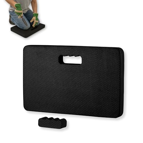 Straame Garden Kneeling Pad Comfortable EVA Foam Kneeler Mat (45×28×4cm) for Gardening Cleaning Baby Bath Mechanics & More Water-Resilient Portable With Built-in Carry Handle (Black)