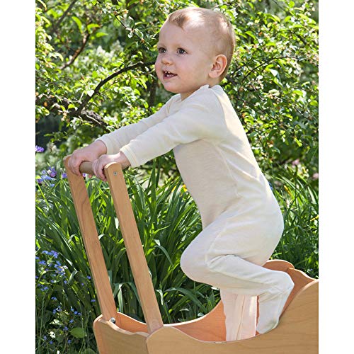 Thermal Footed Romper: Organic Wool Silk Footie with Long Sleeves for Baby Boys or Girls3