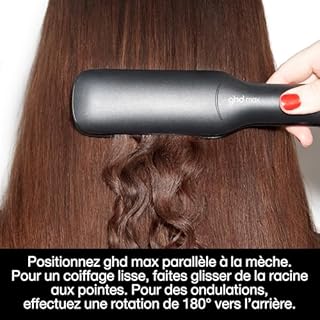 ghd - Lisseur ghd Max - Fer à lisser professionnel (Noir) - Lissage 2x plus rapide - Plaques larges - Sans chaleur extrême - Des cheveux 80% plus brillants - Idéal cheveux longs, épais et/ou bouclés