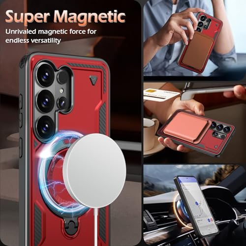 Image of for Samsung Galaxy S26 Ultra Case Magnetic with stand, with Mag-Safe, with Screen Protector, Wireless Charging, Shockproof for Samsung S26 Ultra 5G Phone Case, Ring Holder Cover for Samsung S26 Ultra