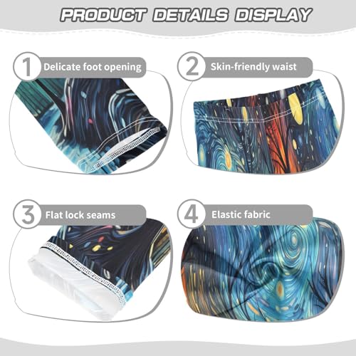 Toddler Girls Leggings Printed Yoga Pants Leggings Forest Starry Sky for Kids3