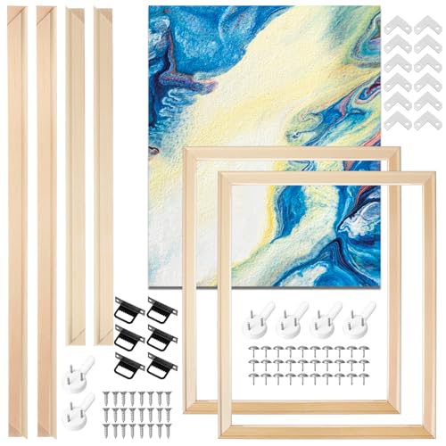 Yuanan 3 Set Canvas Stretcher Bars DIY Wood Canvas Frames Kit Sturdy Stretchers Frame Easy to Assemble DIY Canva Frames for Arts Oil Paintings Paint by Numbers & Posters-16 * 20inches