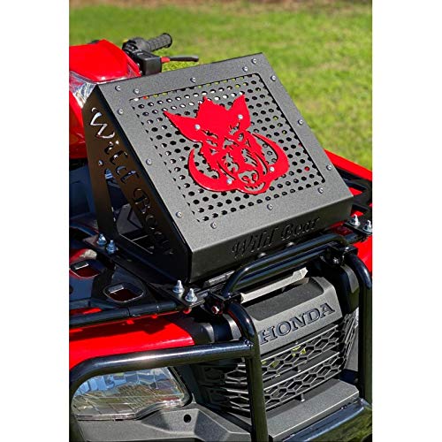 Wild Boar Radiator Relocation Kit with Red Boar Logo Compatible with Honda Foreman & Rubicon 520