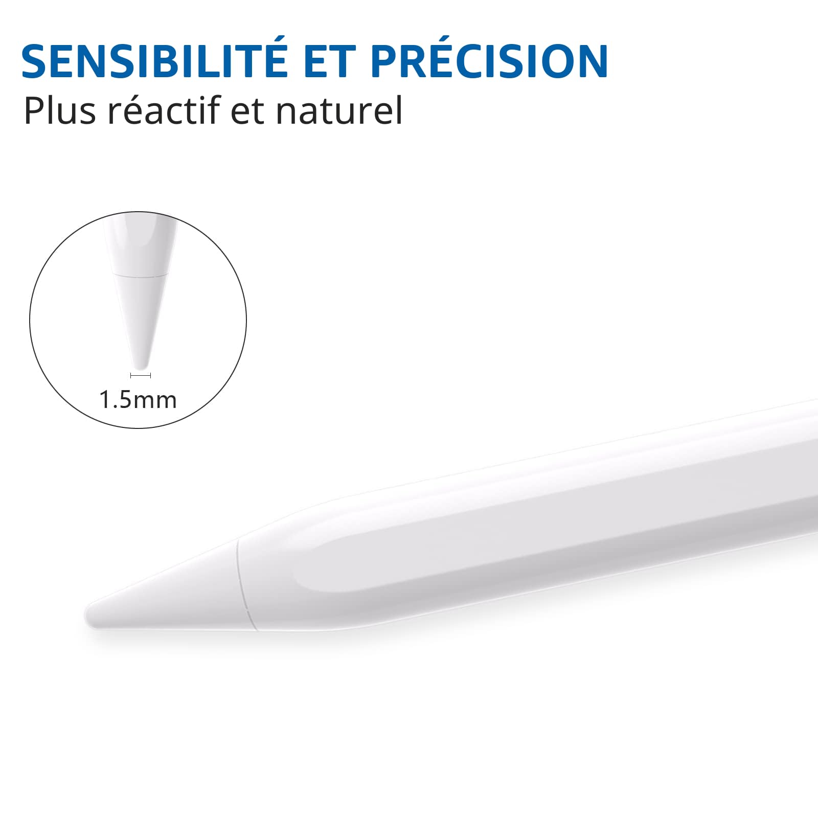 KARFUN Stylet Tablette Android, Stylet Tablette pour Charge Rapide, Fixation Magnétique, Compatible avec Samsung, Xiaomi et Lenovo Etc (Blanc)