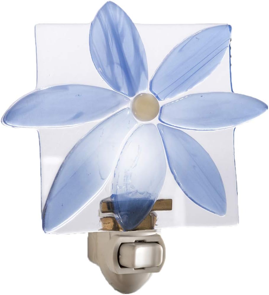 J Devlin Glass Art NTL 150 Blue Fused Flower Night Light