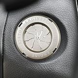 KPFILEH Rotary Push Start Button Cover, Stylish Metal Car Engine Start Stop Button Decoration, Dustproof Vehicle Interior Key Ignition Switch Protection Accessories for Most Cars(Silver)
