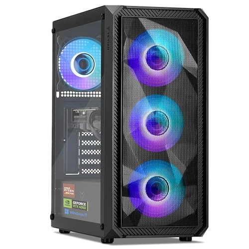 YEYIAN Ordenador PC Gaming AMD Ryzen 7 5700 8 Cores a 4.6 GHz y Nvidia GeForce RTX 4060 8GB | 16GB DDR4 3200Mhz | 1TB SSD NVMe Gen3 | WiFi 6 + BT 5.2 | Ethernet | Win 11 Pro