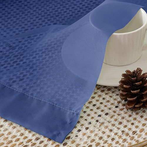 Image of OVZME Royal Blue Sheer Curtains 63 Inches Long 2 Panels - Soft Light Filtering Window Sheer Panels for Living Room /Bedroom, Top Dual Rod Pocket, 1 Pair, Each 42Wx63L Inches
