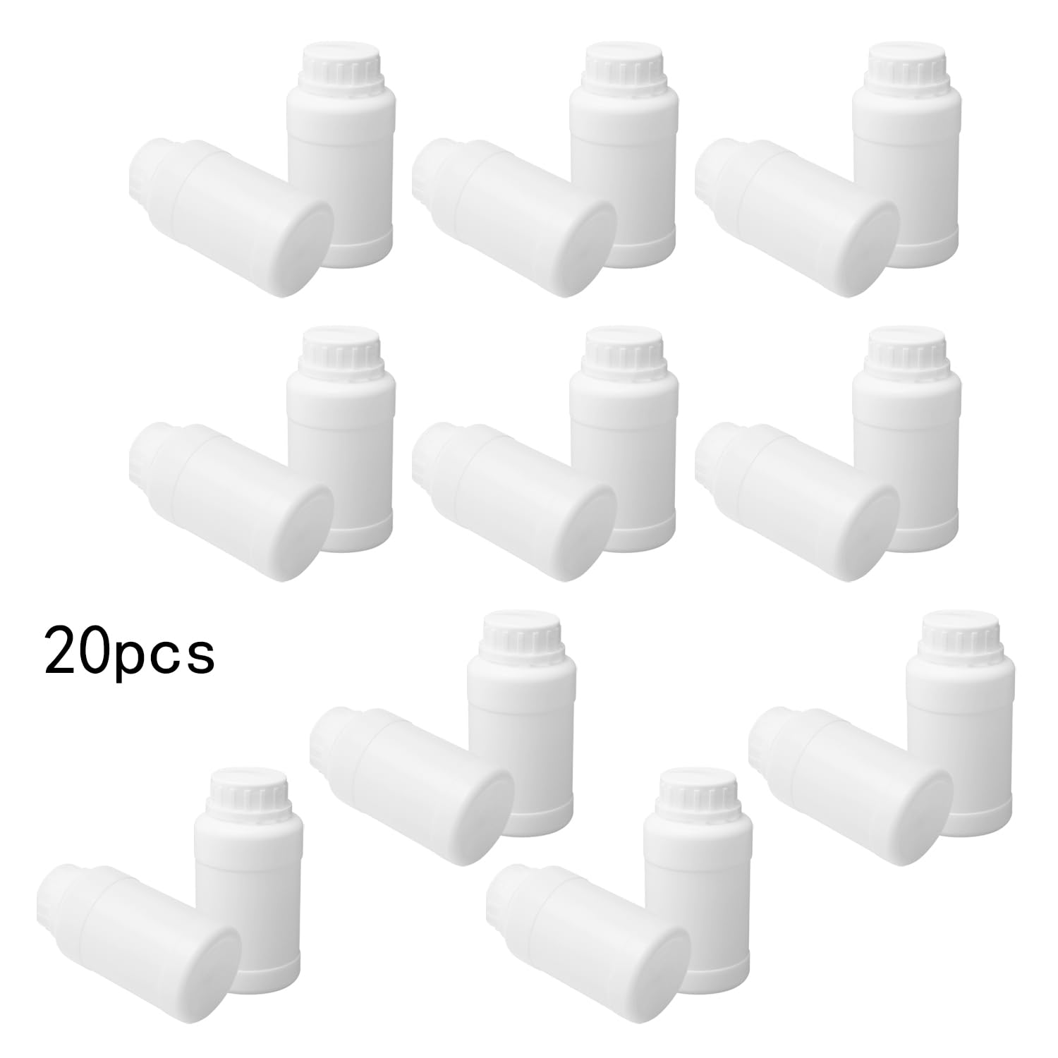 Othmro 20 botellas de plástico de 250 ml, botella de reactivo químico de laboratorio, longitud de 119 mm de ancho, botella de reactivo de laboratorio, contenedor de almacenamiento de líquido de