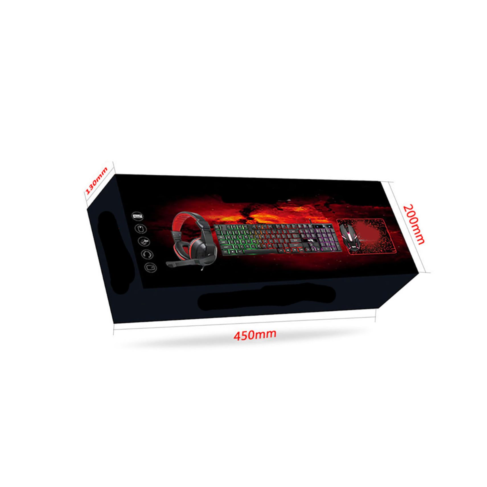 VILLCASE Combo De Teclado Ratón y Auriculares para Iluminación RGB Ratón Ergonómico Teclado para Ordenador para Gaming Pc