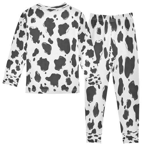 Pajama Sets Long Sleeve Cow Print Soft Comfy Sleepwear 2 Piece PJS 3-8T3