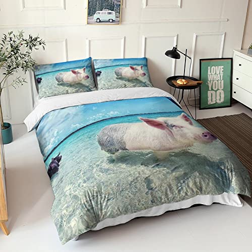 Parure de lit pig microfibre supérieure avec housse de couette king