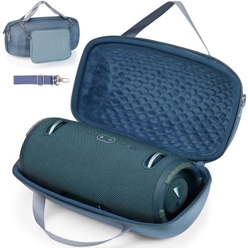 ZUJFPL Hard Shell Case for JBL Xtreme 3/2 / 1 Portable Bluetooth Speaker, Waterproof Travel Carrying Case with Zipper Pocket Bag for Charger and Accessories - Blue