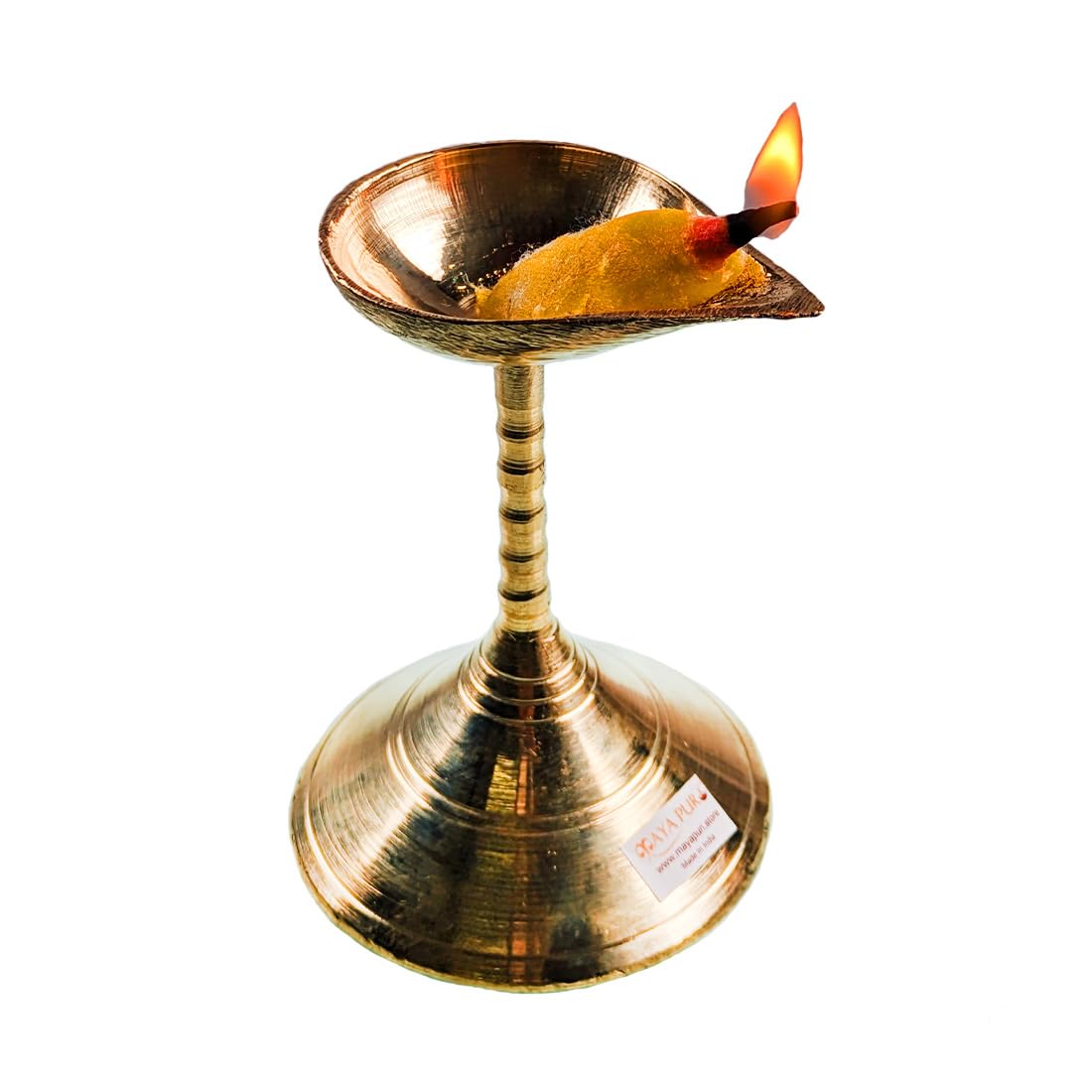MAYAPURI Handcrafted Brass Gacha Pradip with Stand, 4-Inch Golden Diya for Puja & Aarti (B0CZ464DZF) Amazon Price History, Amazon Price Tracker