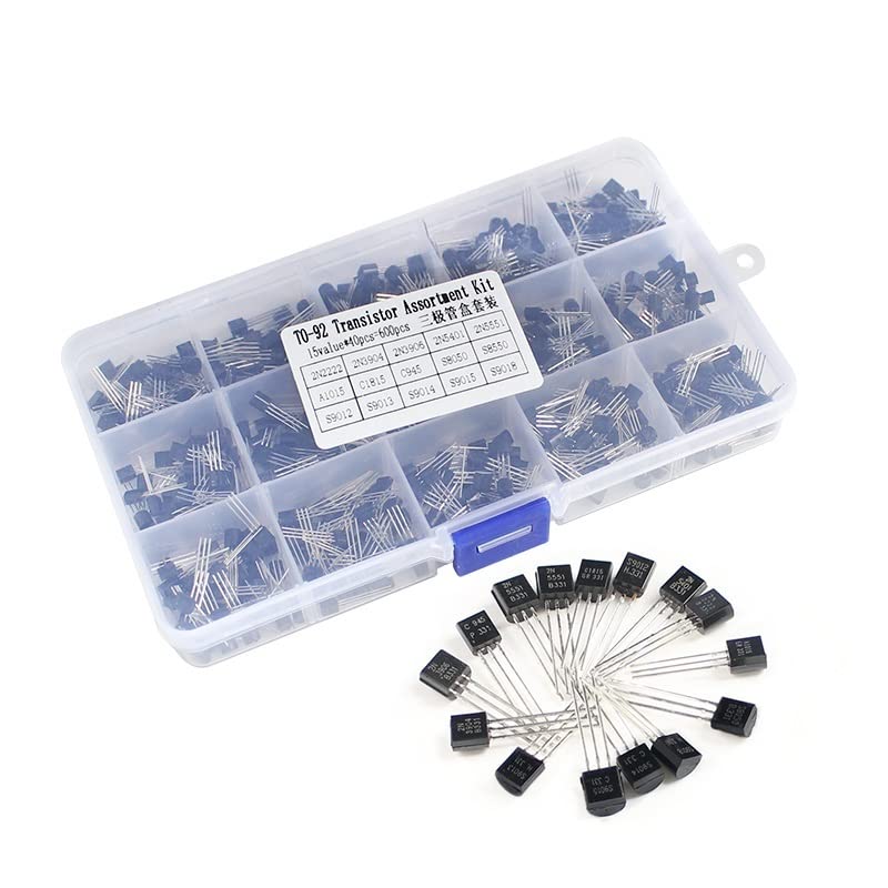 Transistor 2N2222 2N3904 2N3906 S8050 S8550 S9012 S9013 S9015 S9018 Transistoren Box TO-92 Sortiment Assorted Kit 15Values*40pcs=600/set