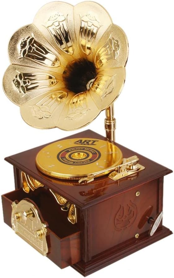 Trumpet Horn Gramophone Box Make Up Case Home Decoration