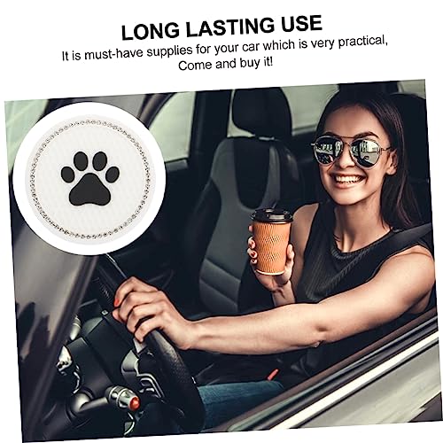 Portavasos de gato para carro HEALLILY en PVC blanco miniatura 2