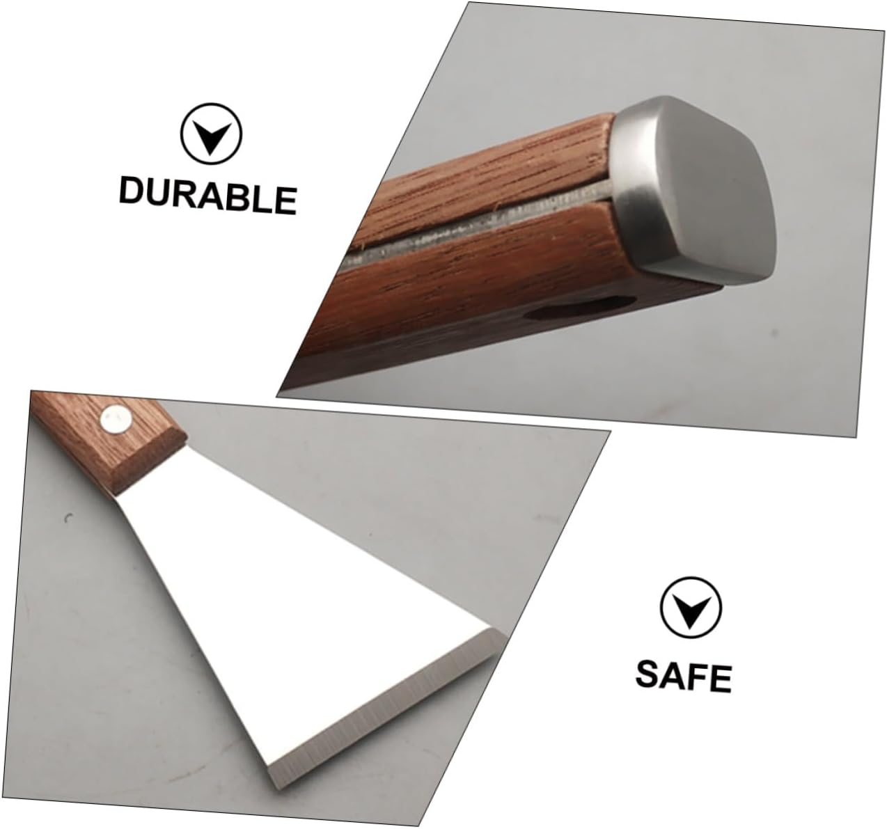 1pc Professional Stainless Steel Putty Knife Scraper for Wall Repair and Glass Cleaning Ergonomic Solid Wood Handle for Efficient Use