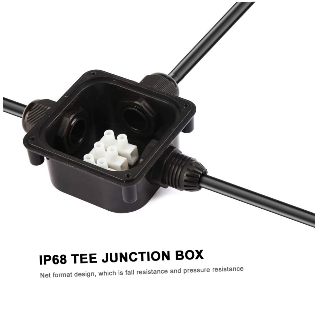 Boîte de Jonction à 3 Voies Étanche Abs Noir, Lot de 5