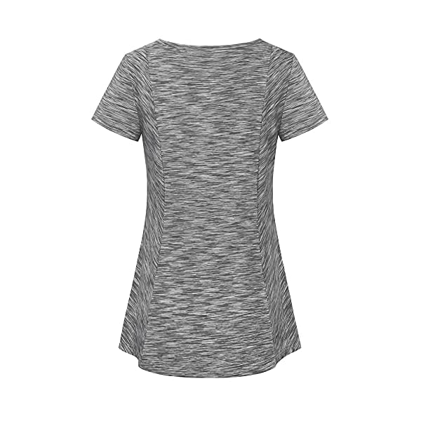 BEPEI-Workout-Tops-for-Women-Short-Sleeve-Yoga-Running-Athletic-Casual-Shirts BEPEI Workout Tops for Women Short Sleeve Yoga Running Athletic Casual Shirts Black Gray