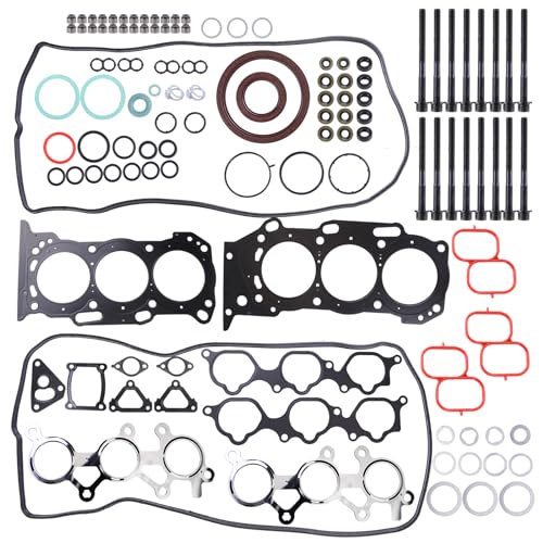 Image of HS26321PT Engine Cylinder Head Gasket Set w /Bolts Compatible for 2005-2015 Ca*mry Sienna Lexus ES350 3.5L 2GRFE ES72249 8614915105 2ZR-FXE Cylinder Engine Full Head Gasket Set