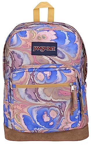 JanSport Right Pack Backpack - Durable Daypack with Padded 15" Laptop Sleeve, Spacious Main Compartment & Integrated Water Bottle Pocket - Marble Mood