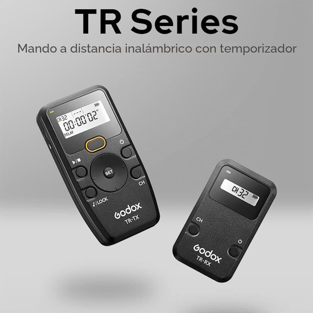 Godox TR-C1 2.4G Temporizador inalámbrico Disparador Remoto Control Remoto Distancia con Cable de Bloqueo TR-C1 Reemplazo para Canon 90D/ 80D, PENTAX K5/ K7, Samsung GX-1L/GX-1S, Contax N1/NX