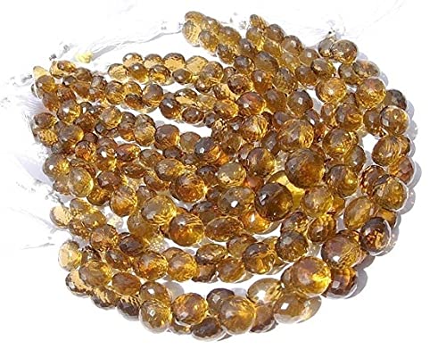 Quartz bière briolette facettée de haute qualité pour colliers et bijoux de luxe