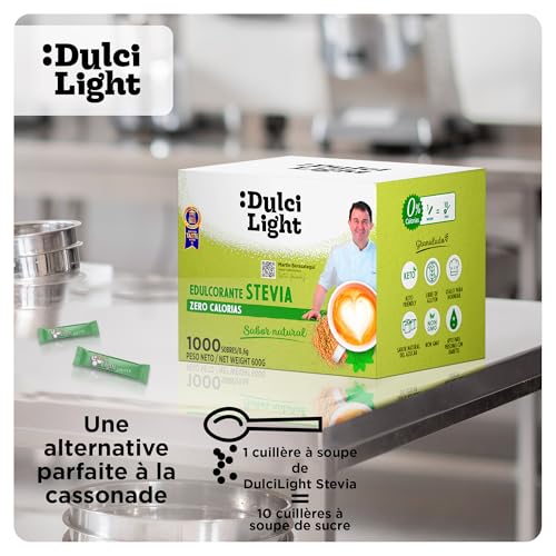 Édulcorant Stevia Zero Calorie en 1000 Buchettes de 1g Dulcilight