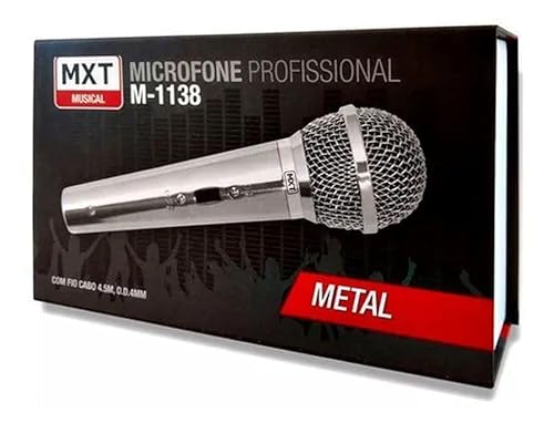 Microfone MXT M-1138 Prata Metal com Fio 3 Metros 541020