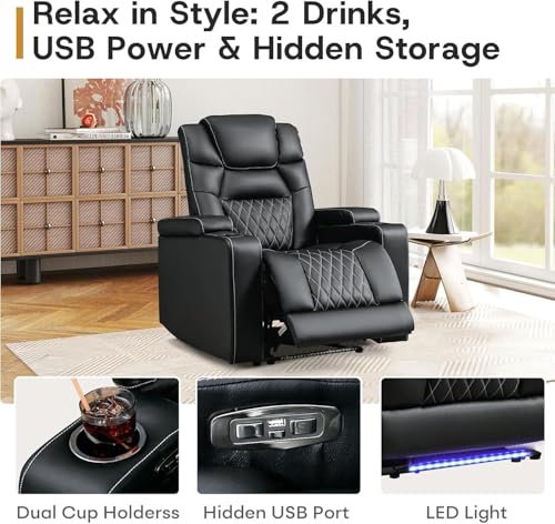 Sillón reclinable eléctrico negro retro miniatura 3
