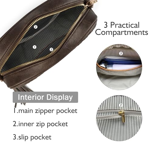 Image of AFKOMST Woven Crossbody Bag, Small Summer Purse and Boho Bag for Women | Vegan Leather, Roomy Space, 2.3L Capacity, fits iPad mini /Long Wallet /Kindle, Versatile for Daily Use /Casual /Date /Office