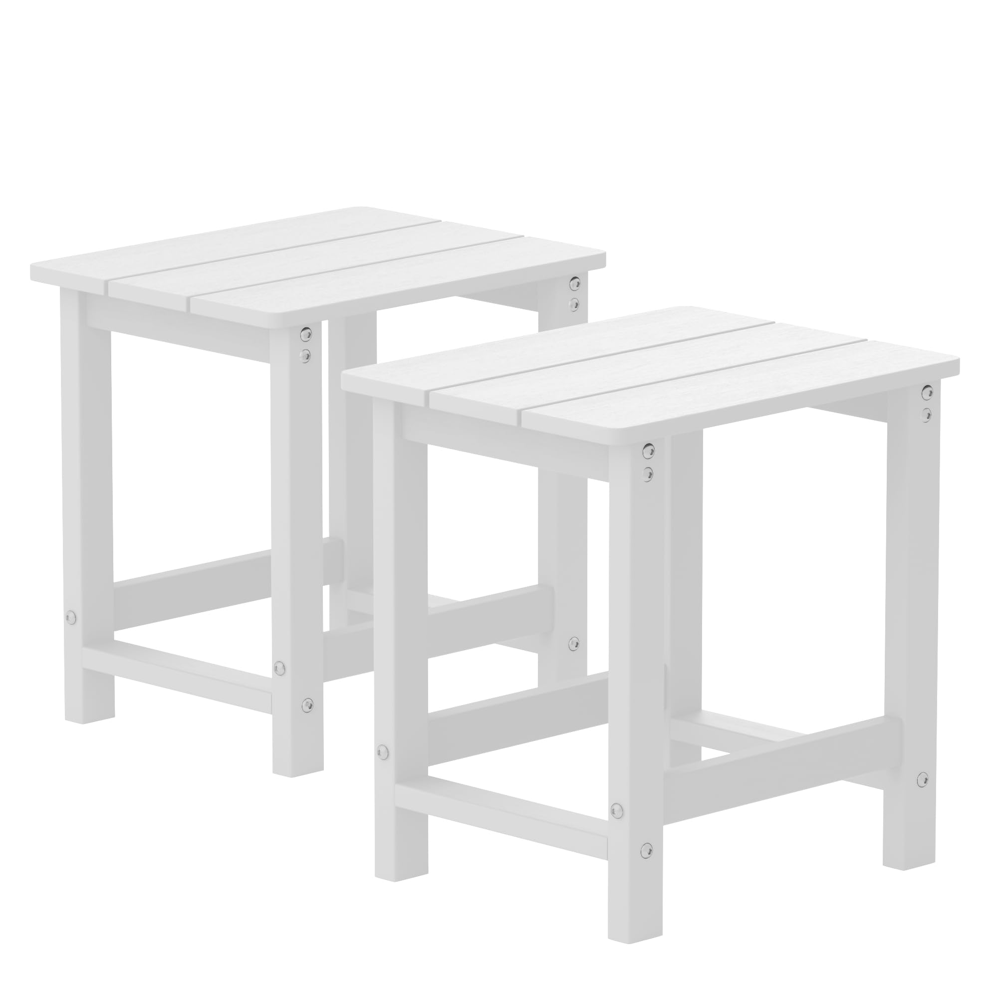 MXIMU Outside Adirondack Side Table, Weather Resistant Square Outdoor Side Tables Set of 2, Outdoor End Table for Backyard Pool Indoor Companion Front