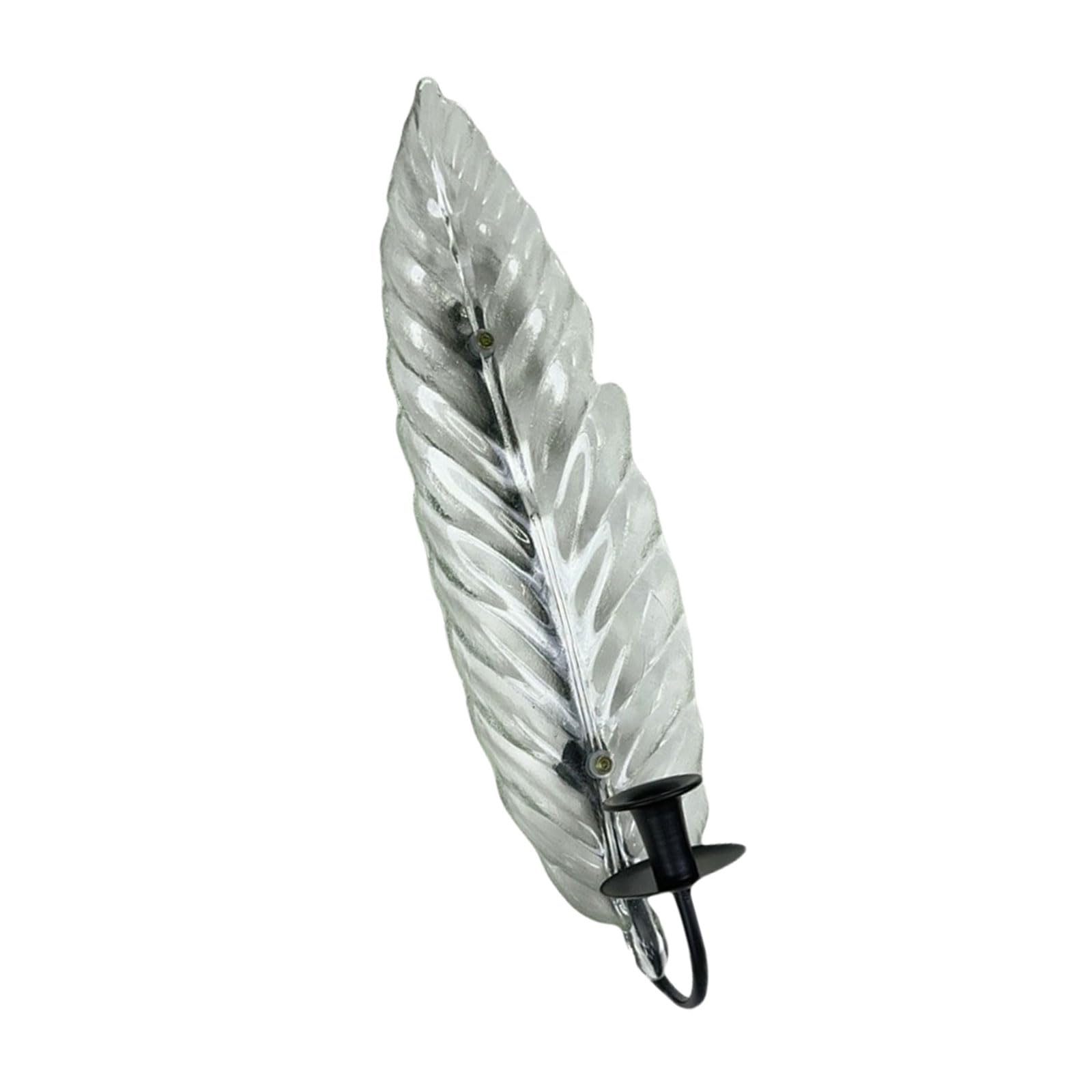 Buxuaaaa Wall Hanging Holder Candlestick with Iron Frame Stand Enhances Light Reflection in Any Room Metal and Glass Sconce